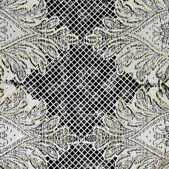 Nicole Miller Black & Cream Mixed Print Silk Blend Strapless Maxi Cocktail Dress - Picture 11 of 14